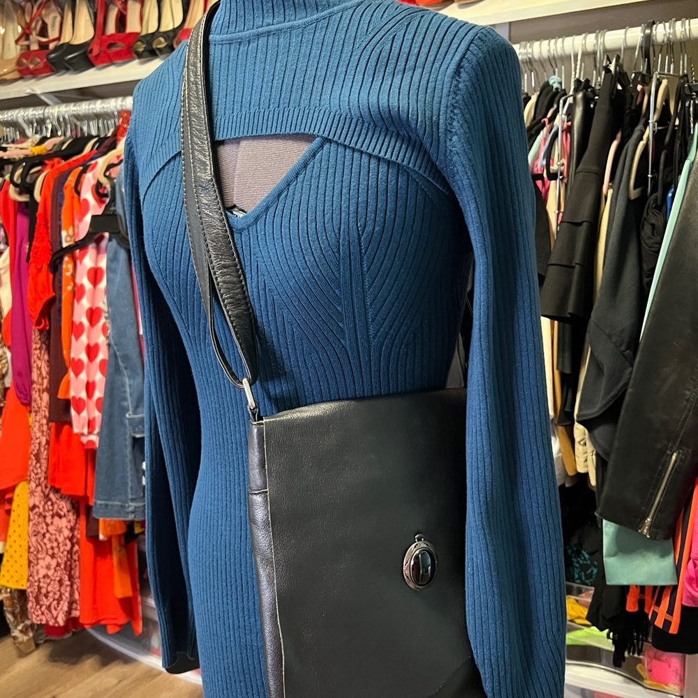 Leather Black Crossbody Bag